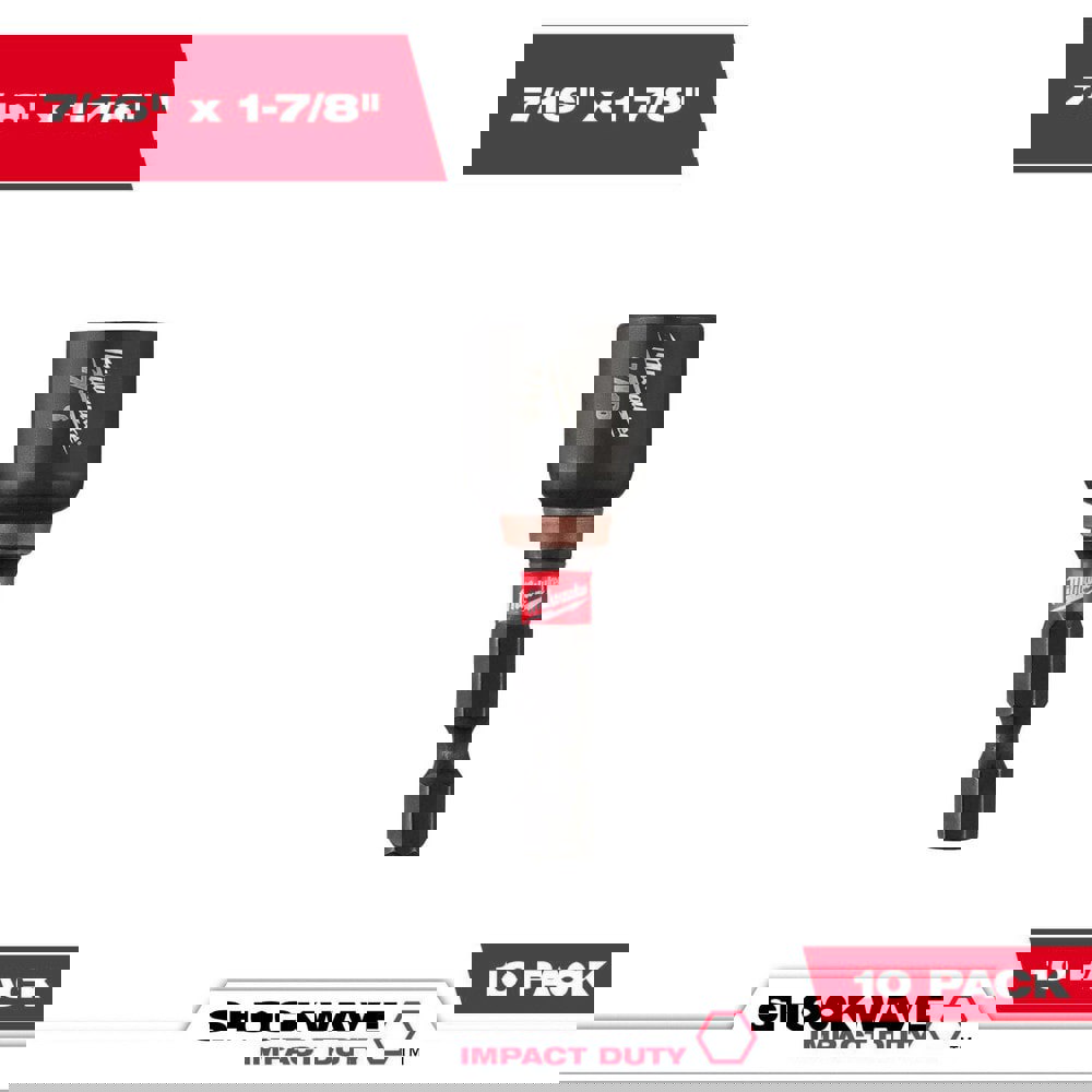 Power & Impact Screwdriver Bit Sets; Bit Type: Impact Nut Driver ; Point Type: Hex ; Drive Size: 7/16 ; Overall Length (Inch): 1-7/8 ; Hex Size Range (Inch): 1/4 ; Blade Width: 1/4